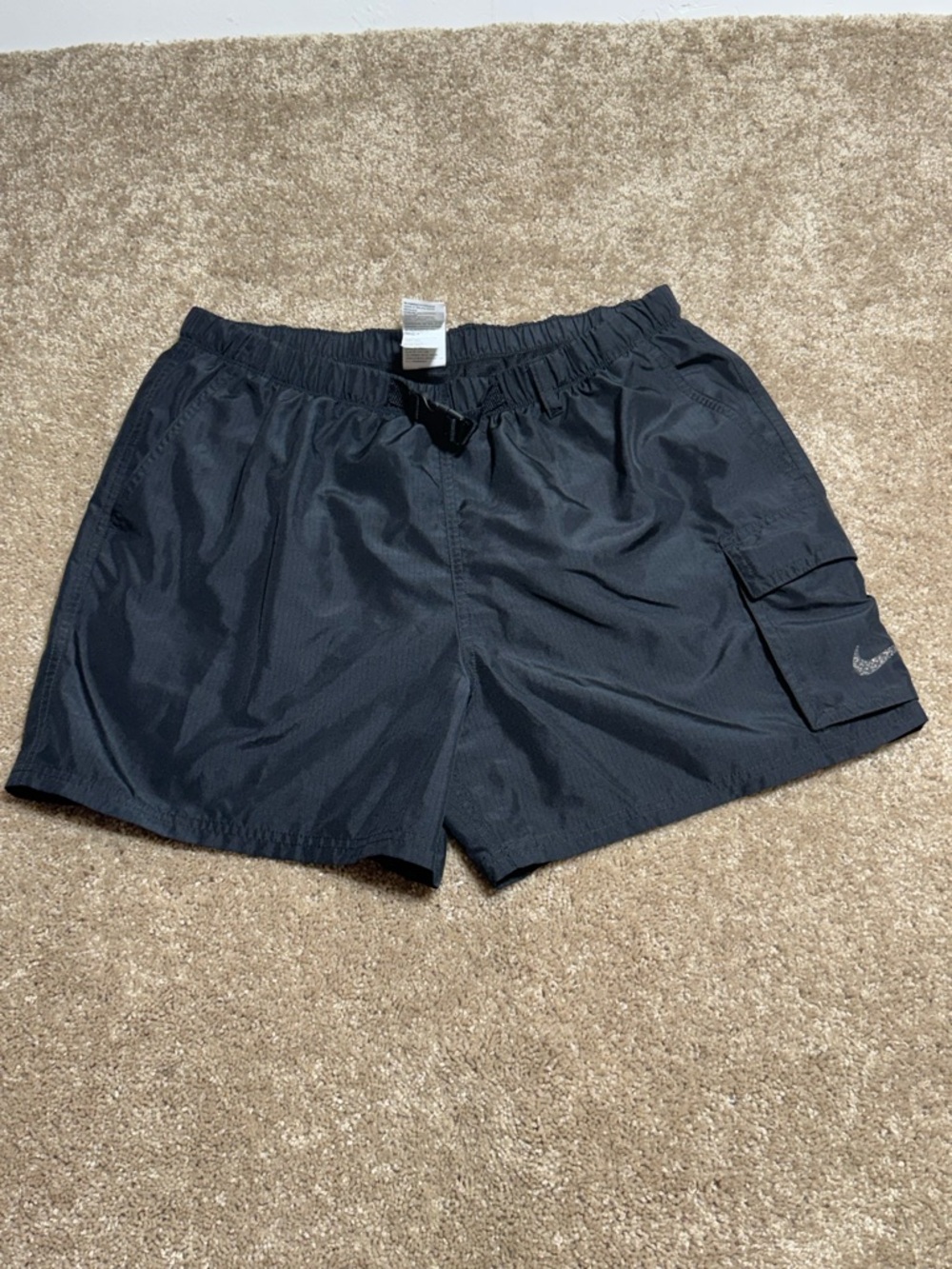 Nike Black Men's Athletic Swim Shorts with Cargo Pocket